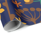 かわいいレトロの花シームレスパター ラッピングペーパー (ロールコーナー)