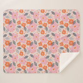 かわいいレトロの花パターン シェルパブランケット (正面(横))