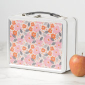 かわいいレトロの花パターン メタルランチボックス (インサイチュ)