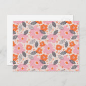 かわいいレトロの花柄 シーズンポストカード (正面/裏面)