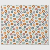 かわいいレトロの花 ラッピングペーパー (フラット)