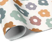 かわいいレトロの花 ラッピングペーパー (ロールコーナー)