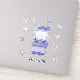 かわいいレトロアーケードゲームの子供の誕生日 シール