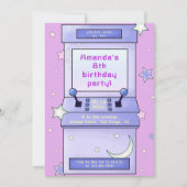 かわいいレトロアーケードゲーム子供の誕生日招待状 招待状 (正面)