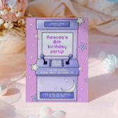 かわいいレトロアーケードゲーム子供の誕生日招待状 招待状