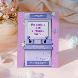 かわいいレトロアーケードゲーム子供の誕生日招待状 招待状