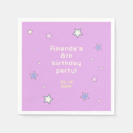 かわいいレトロアーケードゲーム子供の誕生日紙ナプキン スタンダードカクテルナプキン