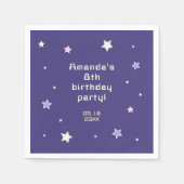 かわいいレトロアーケードゲーム子供の誕生日紙ナプキン スタンダードカクテルナプキン (正面)