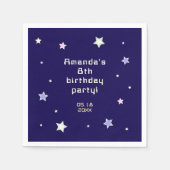 かわいいレトロアーケードゲーム子供の誕生日紙ナプキン スタンダードカクテルナプキン (正面)