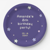 かわいいレトロアーケードゲーム子供の誕生日 ペーパープレート (正面)