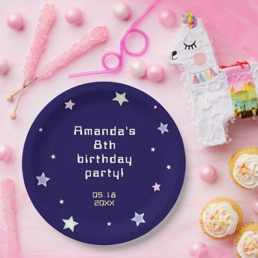 かわいいレトロアーケードゲーム子供の誕生日 ペーパープレート (パーティー)