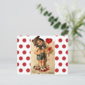 かわいいレトロアーティストガールヴィンテージアート シーズンポストカード (スタンド正面)