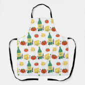 かわいいレトロイタリアンフードオリーブ油パルメザントマト エプロン (正面)