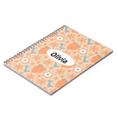 かわいいレトロイチゴと花 ノートブック (左側)