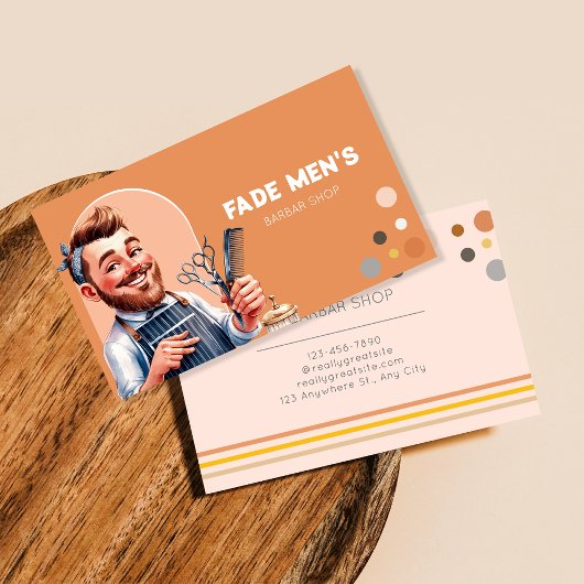 かわいいレトロエレガントなマンガのバーのヘアドレッシング 名刺