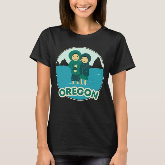 かわいいレトロオレゴン Tシャツ (正面)