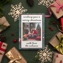 かわいいレトロカスタムフォトクリスマスホリデーカード