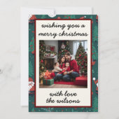 かわいいレトロカスタムフォトクリスマスホリデーカード シーズンカード (正面)