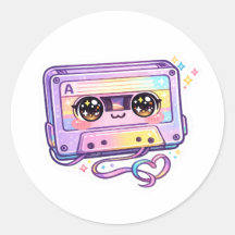 かわいいレトロカセットテープ パステルパープル音楽