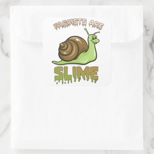 かわいいレトロカタツムリ – ファシストはスライム スクエアシール (バッグ)