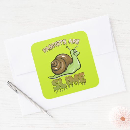 かわいいレトロカタツムリ – ファシストはスライム スクエアシール (封筒)