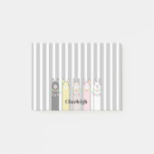 かわいいレトロカラフルなラマカスタム ポストイット (正面)