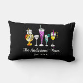 かわいいレトロカラフルカクテル1960年代バーアート ランバークッション (裏面)