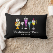 かわいいレトロカラフルカクテル1960年代バーアート ランバークッション (ブランケット)