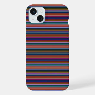 かわいいレトロカラフルストライプ iPhone 15 PLUSケース