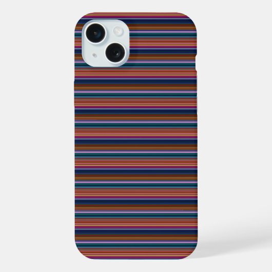 かわいいレトロカラフルストライプ iPhoneケース (裏面)