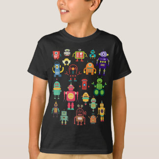 かわいいレトロカラフルロボット収集 Tシャツ