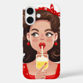 かわいいレトロガールカクテルフォンケース Case-Mate iPhoneケース (裏面)