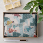 かわいいレトロガールズアイススケートで滑る 薄葉紙 (ギフト)