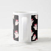 かわいいレトロガール幽霊とピンクヘアボウ ジャンボコーヒーマグカップ (裏面)