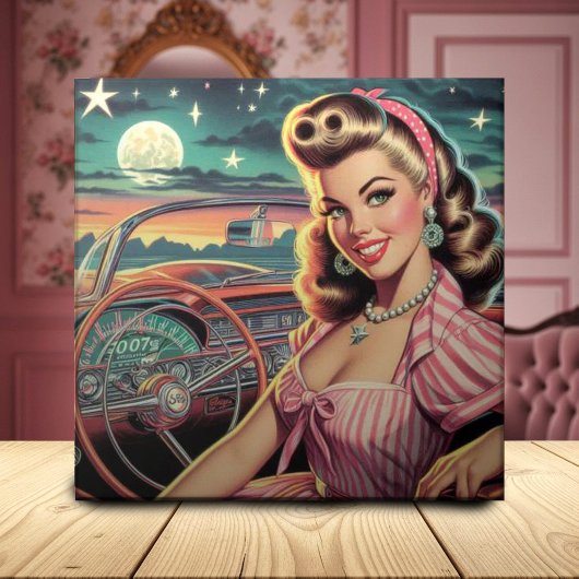 かわいいレトロガール タイル