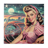 かわいいレトロガール タイル (正面)