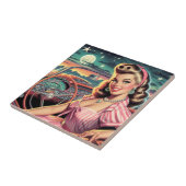 かわいいレトロガール タイル (側面)