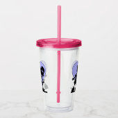 かわいいレトロキスをするイラストレーション アクリルタンブラー (右)