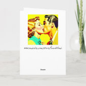 かわいいレトロキスをするカップルのバレンタインデー カード (裏面)