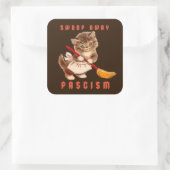 かわいいレトロキッテン – スウィープ遠くにファシズム スクエアシール (バッグ)