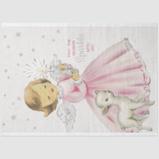 かわいいレトロクリスマスエンジェルデクページ 薄葉紙 (正面)