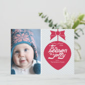 かわいいレトロクリスマスオーナメントフォトカード シーズンカード (スタンド正面)