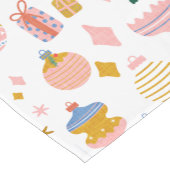 かわいいレトロクリスマスオーナメント ショートテーブルランナー (コーナー)