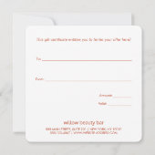 かわいいレトロクリスマスギフト券 (裏面)