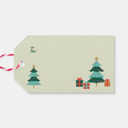 かわいいレトロクリスマスサンタカつるスタマイズGi ギフトタグ (裏面横)