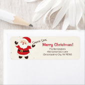 かわいいレトロクリスマスサンタ差出人住所ラベル ラベル (インサイチュ)