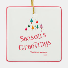 かわいいレトロクリスマスツリーオーナメント セラミックオーナメント