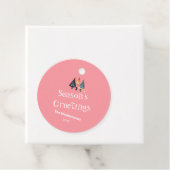 かわいいレトロクリスマスツリーピンクホリデイ フェイバータグ (インサイチュ)