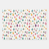 かわいいレトロクリスマスツリーラッピング紙 ラッピングペーパーシート (正面)