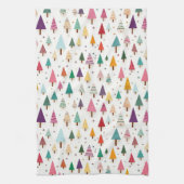 かわいいレトロクリスマスツリー キッチンタオル (縦)